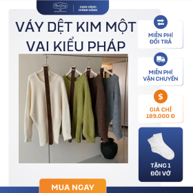 Váy dệt kim một vai kiểu pháp
