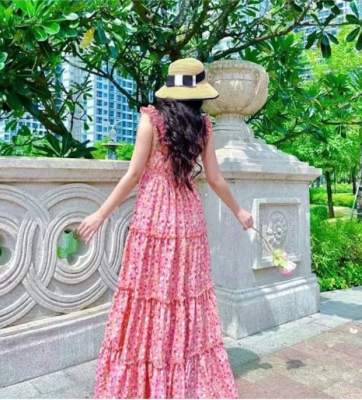 Đầm maxi hoa nhí
