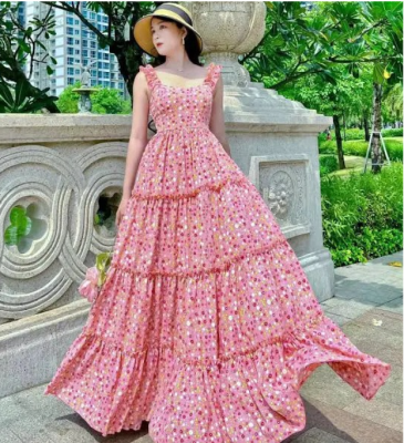 Đầm maxi hoa nhí