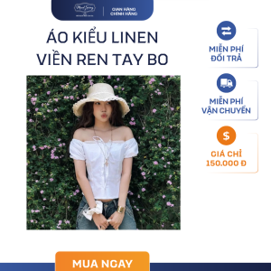 Áo Kiểu Linen Viền Ren Tay Bo – Thanh Lịch, Nhẹ Nhàng Chuẩn Gu Nàng Hiện Đại