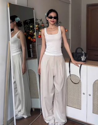 áo ba lỗ nữ mặc với quần