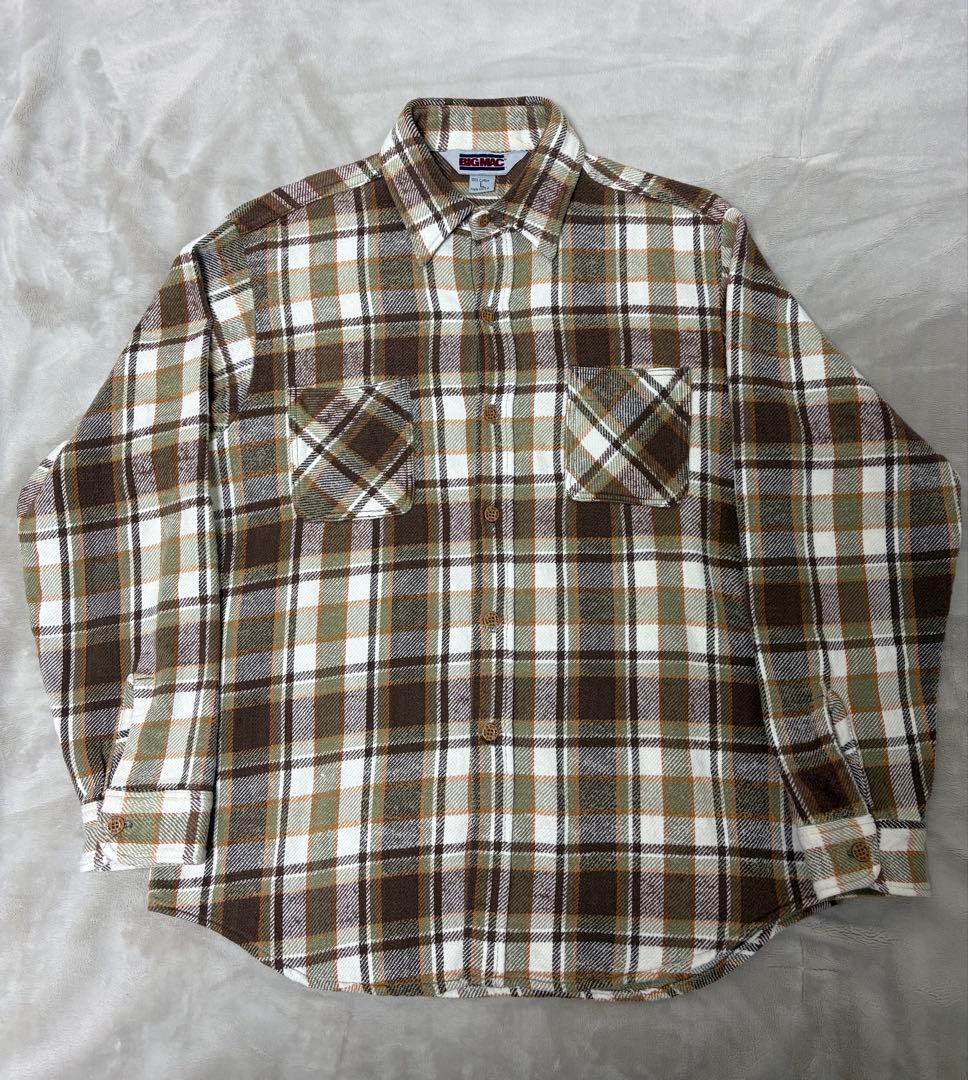 BIGMAC ビッグマック 80s ネルシャツ Lサイズ USA製 レア配色】80s BIG MAC ビッグマック ヘビネル USA製 L ヘビー