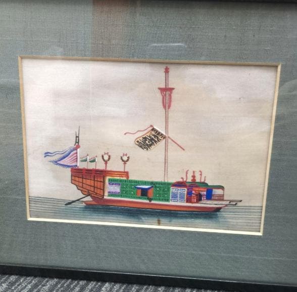 古画、さまざまな舟の肉筆画です。日本にはない表現が随所に見られます。３ 初公開作品、新発見、再発見などを含む約125点の「肉筆画」のみを集結